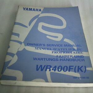 Manuel d'atelier d'occasion YAMAHA WR 400 F