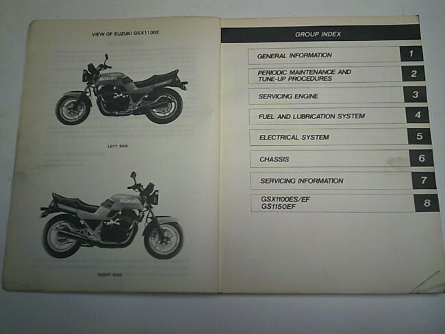 Manuel d'entretien service manual d'occasion SUZUKI GSX1100 GS1150