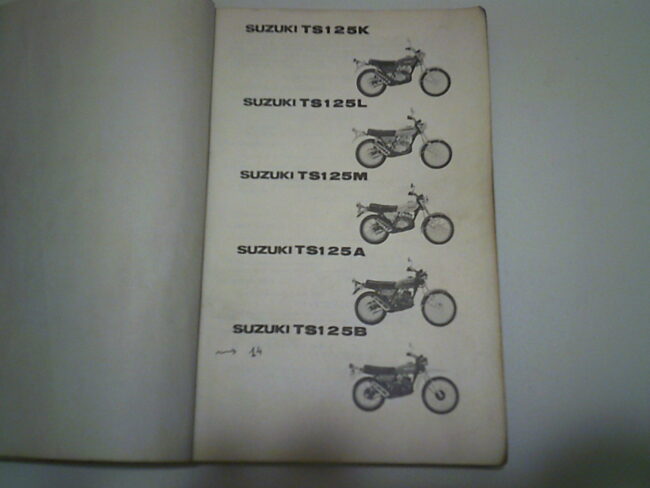 Parts list SUZUKI TS 125