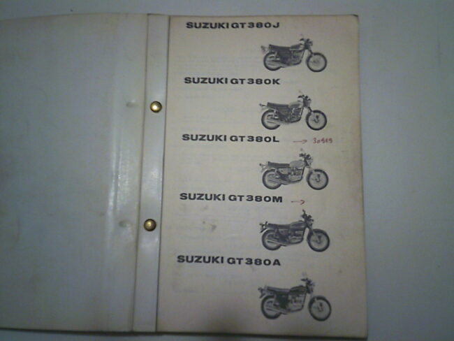 Parts list SUZUKI GT 380
