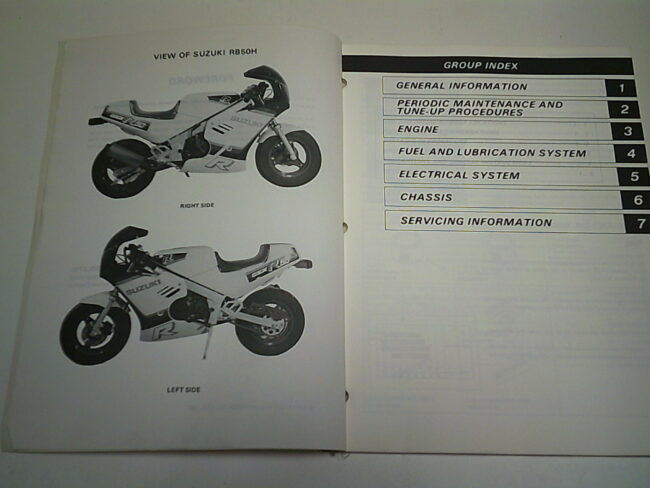 Manuel d'entretien service manual  d'occasion SUZUKI RB 50