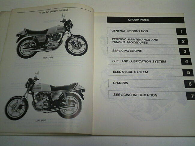 Manuel d'entretien service manual  d'occasion SUZUKI GSX 250